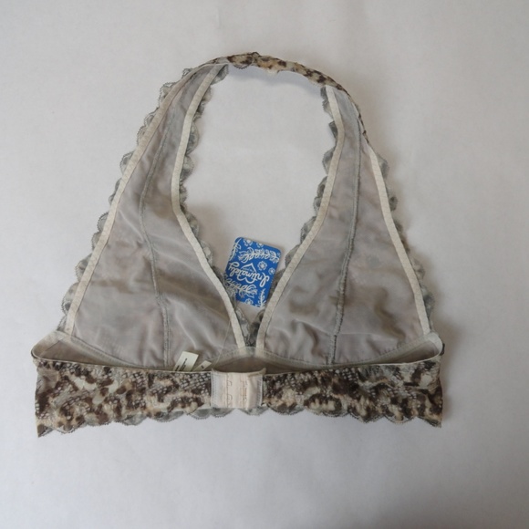 Free People Halter Bra Leopard Print Floral Brown - Picture 4 of 6